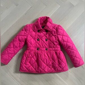 Girls Ralph Lauren quilted pink barn jacket -size 5- peplum waist